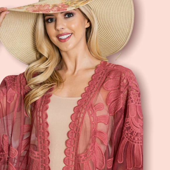 Unique Cottagecore Floral Beige Floppy Sun Hat Tropical - Picture 5 of 8